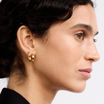 La-Dailie-Earrings-Delicate-Ribbed-Hoop-Gold-on-model