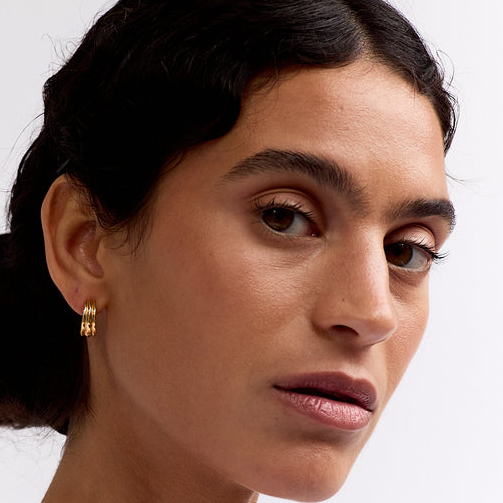 La-Dailie-Jewellery-Gold-Earrings-Chunky-Ribbed-Hoop-3