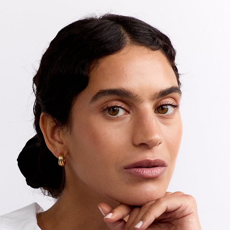 La-Dailie-Jewellery-Gold-Earrings-Chunky-Ribbed-Hoop-4