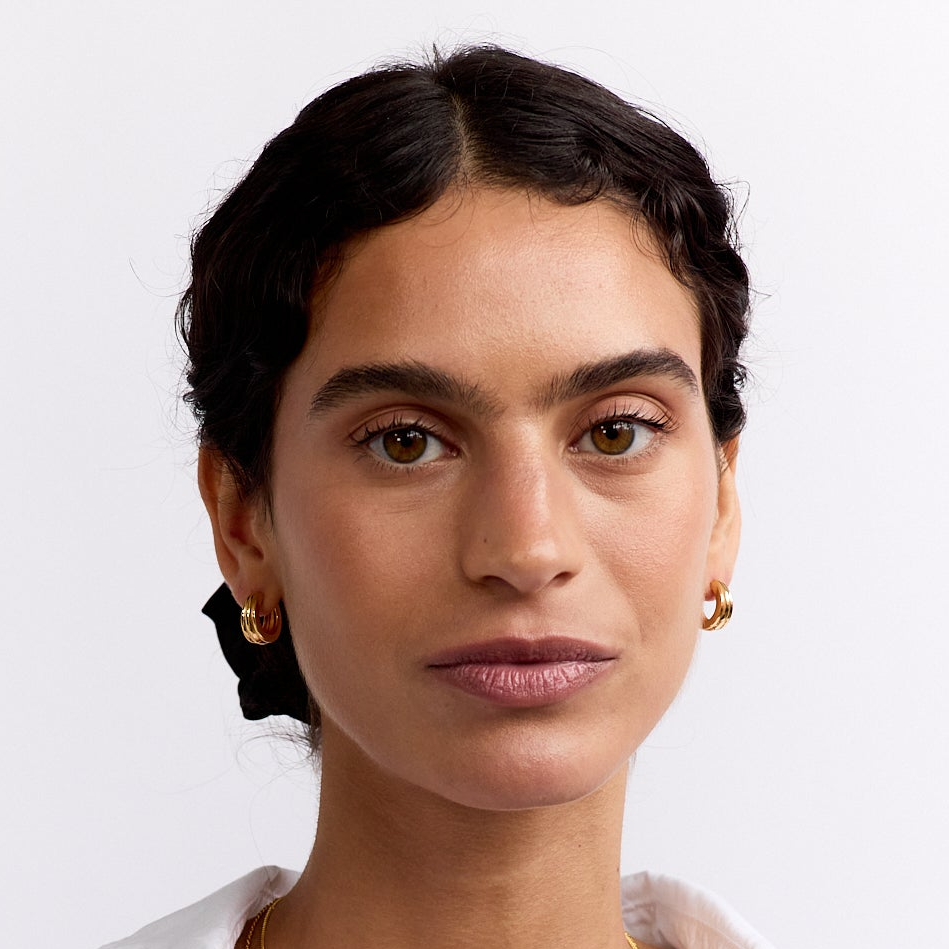 La-Dailie-Jewellery-Gold-Earrings-Chunky-Ribbed-Hoop-5