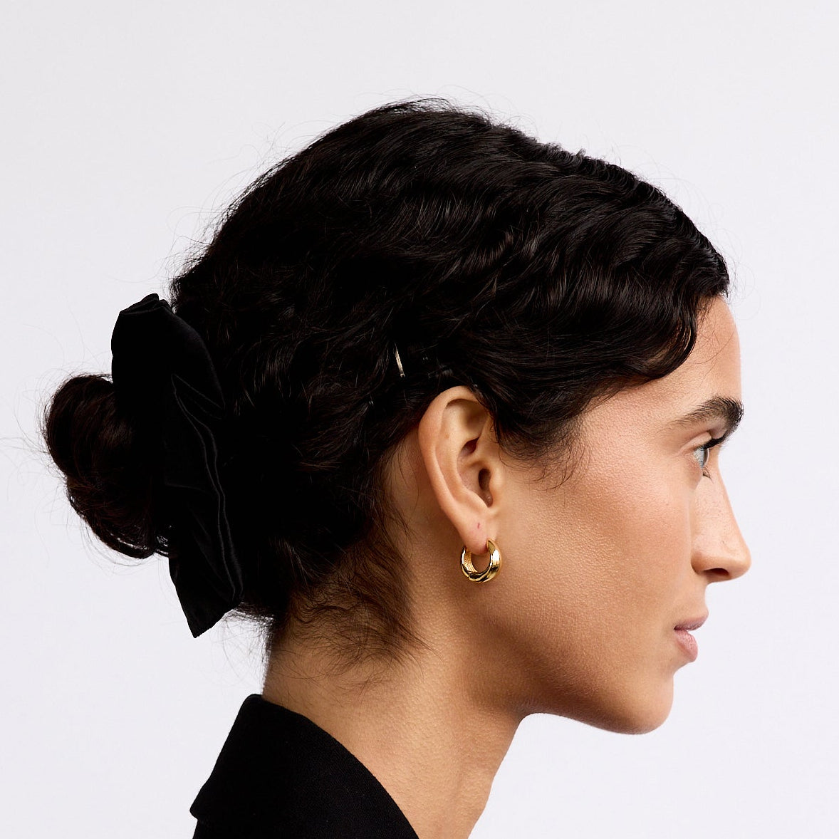 La-Dailie-earrings-gold-domed-hoop-earrings-1