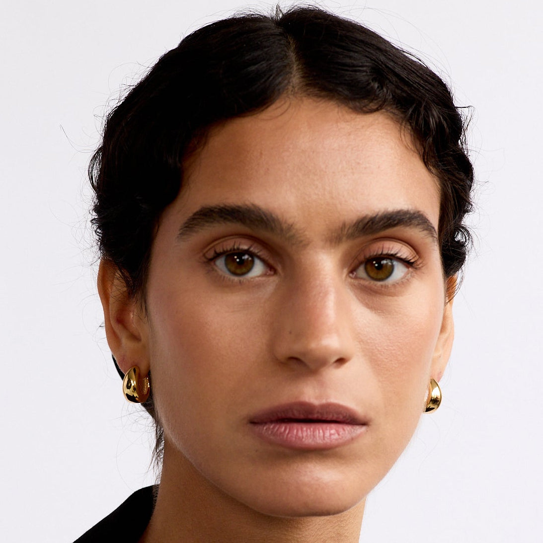 La-Dailie-earrings-gold-domed-hoop-earrings-2