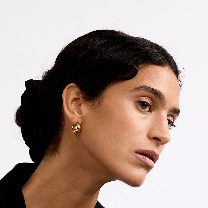 La-Dailie-earrings-gold-domed-hoop-earrings