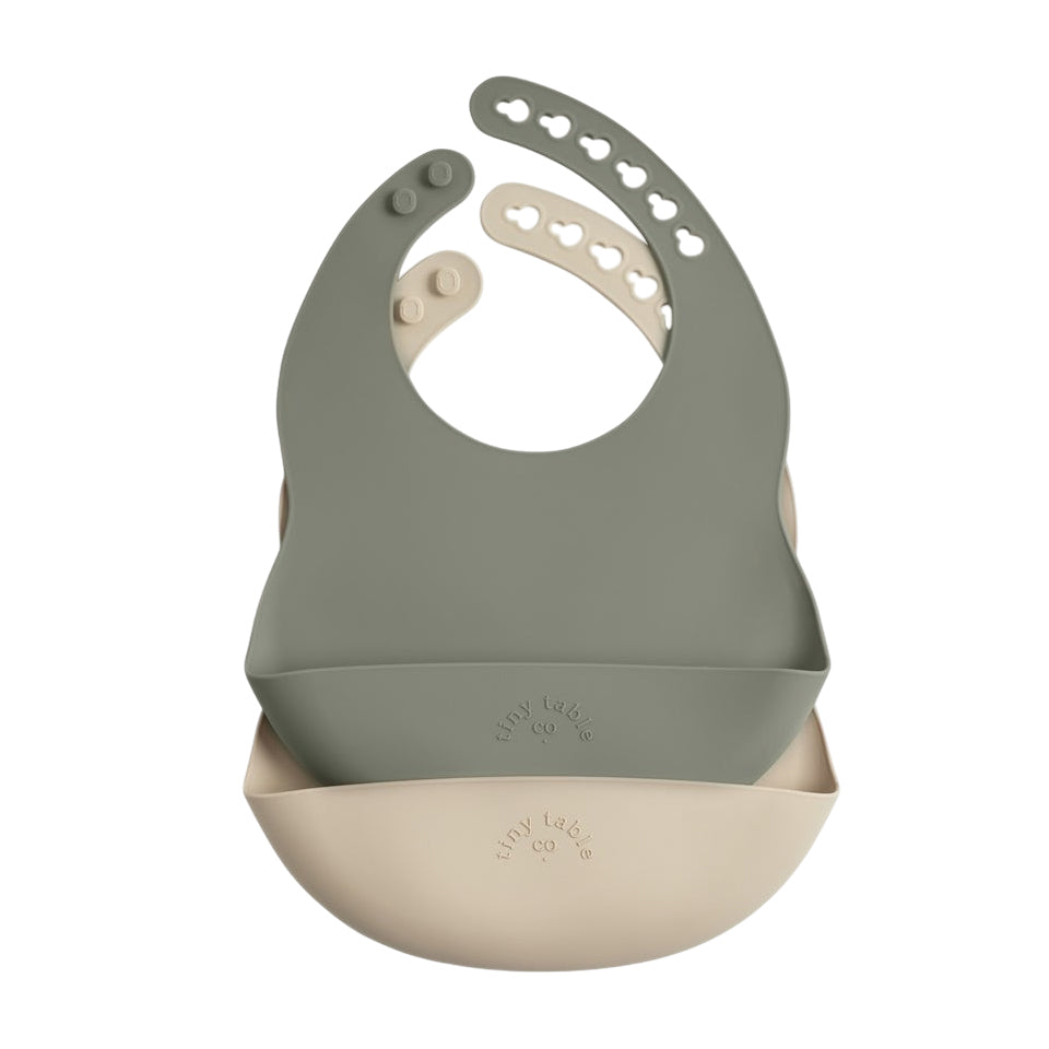 tiny-table-baby-bib-pair-olive-sand