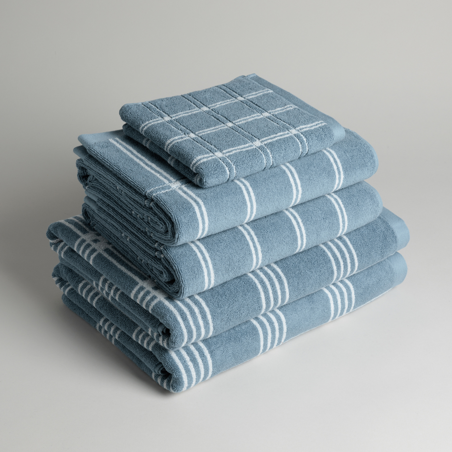 BAINA-Towels-Modern-Tartan-Towels-Celeste-Blue