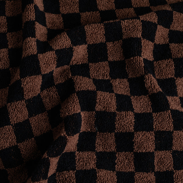 BAINA-hand-towels-checkerboard-tabac-noir-detail