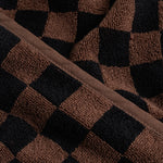 BAINA-hooded-Baby-Towel-Tabac-Checker-detail