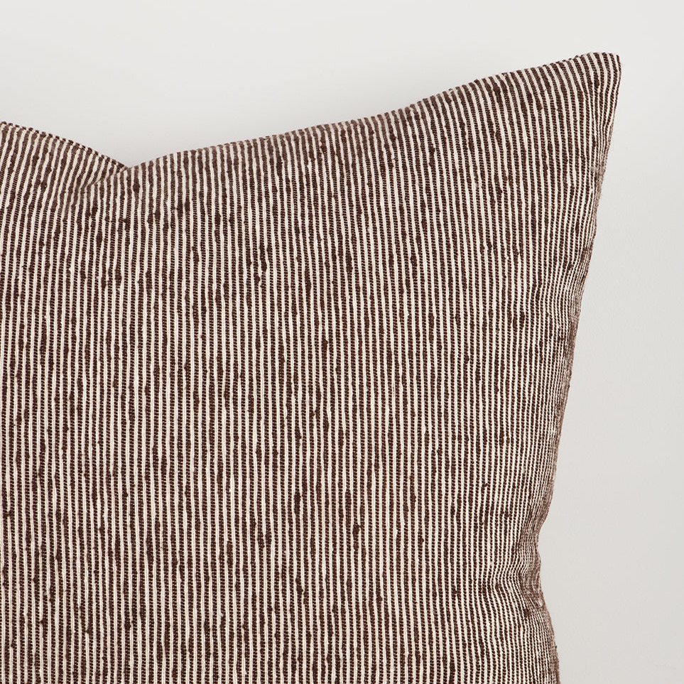 BAYA-Cushion-Dalton-Chocolate-stripe-cushion-detail