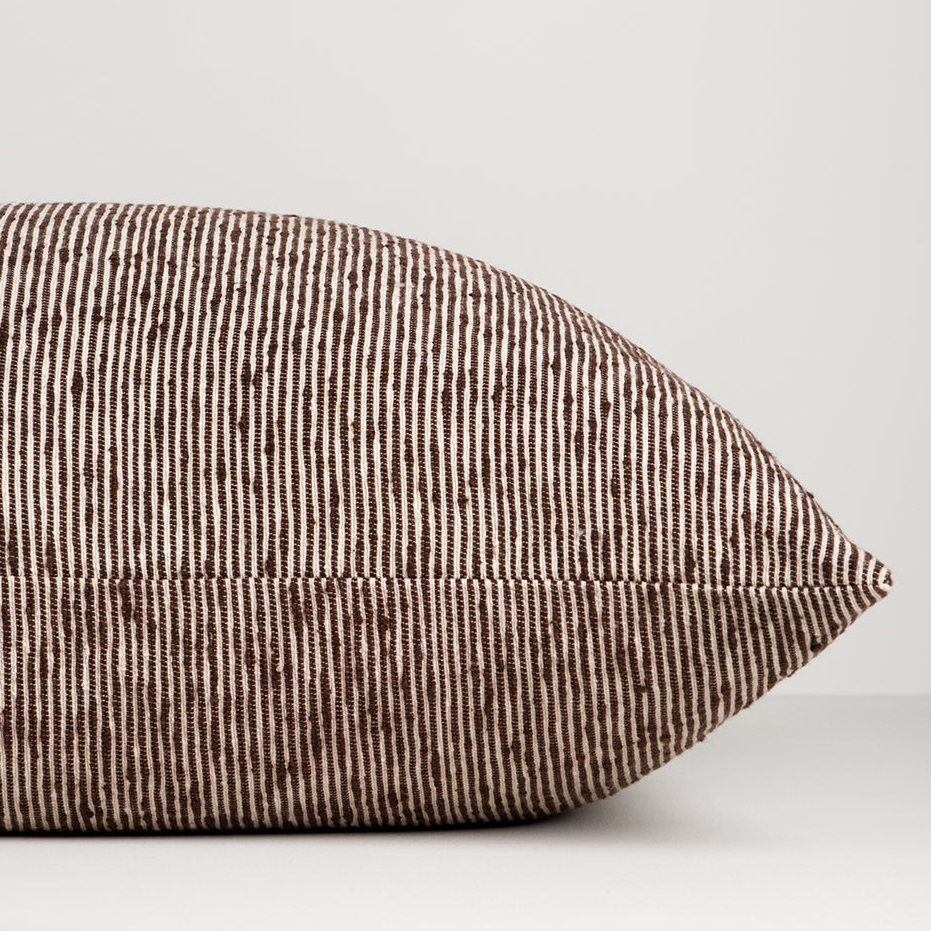 BAYA-Cushion-Dalton-Chocolate-stripe-detail