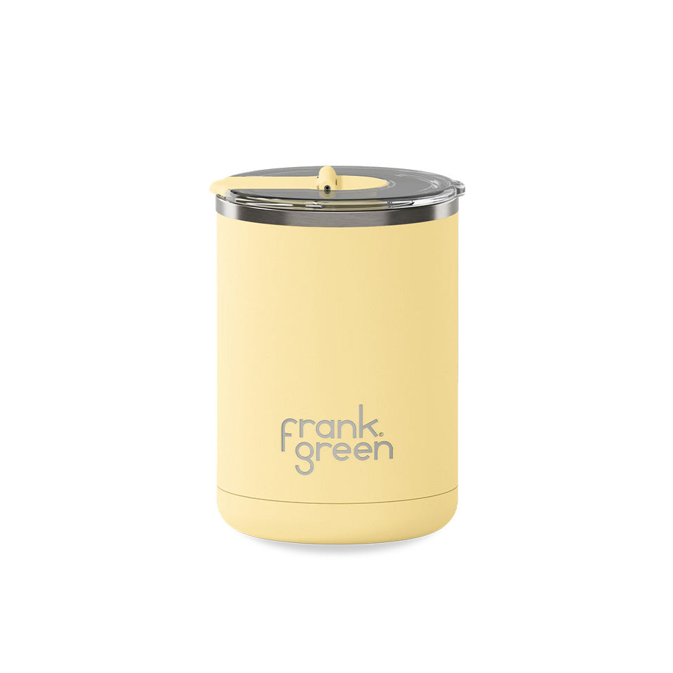 FRANK-GREEN-Ceramic-Coffee-Cup-Hinged-Lid-Buttermilk-Yellow