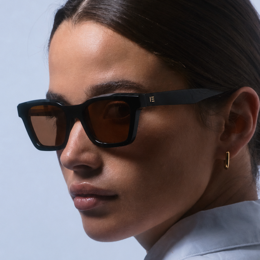 Isle-of-Eden-Sunglasses-Brooklyn-Black-Brown-on-model