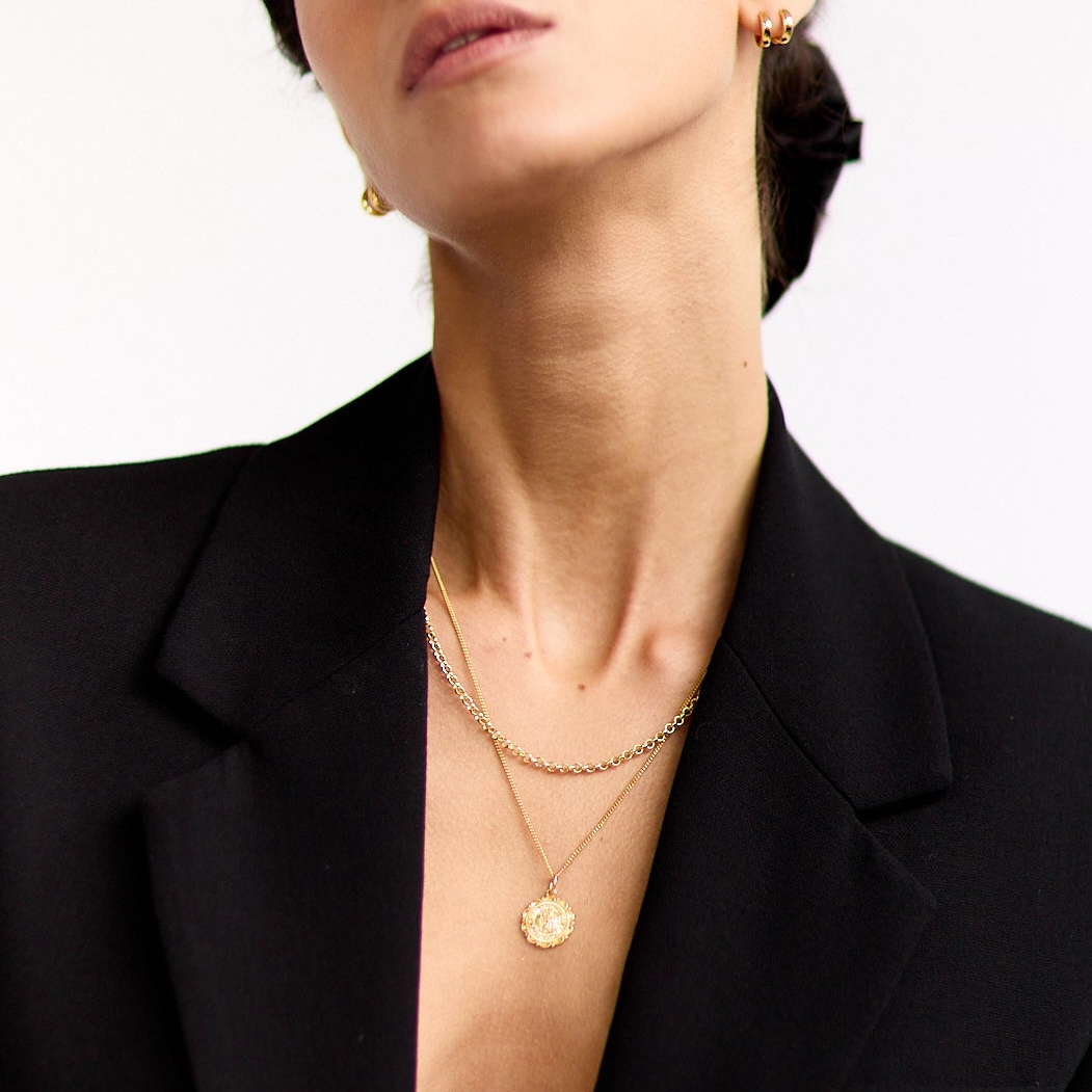 La_Daillie-Gold-Necklaces-Rolo-Chain-and-St-Christopher