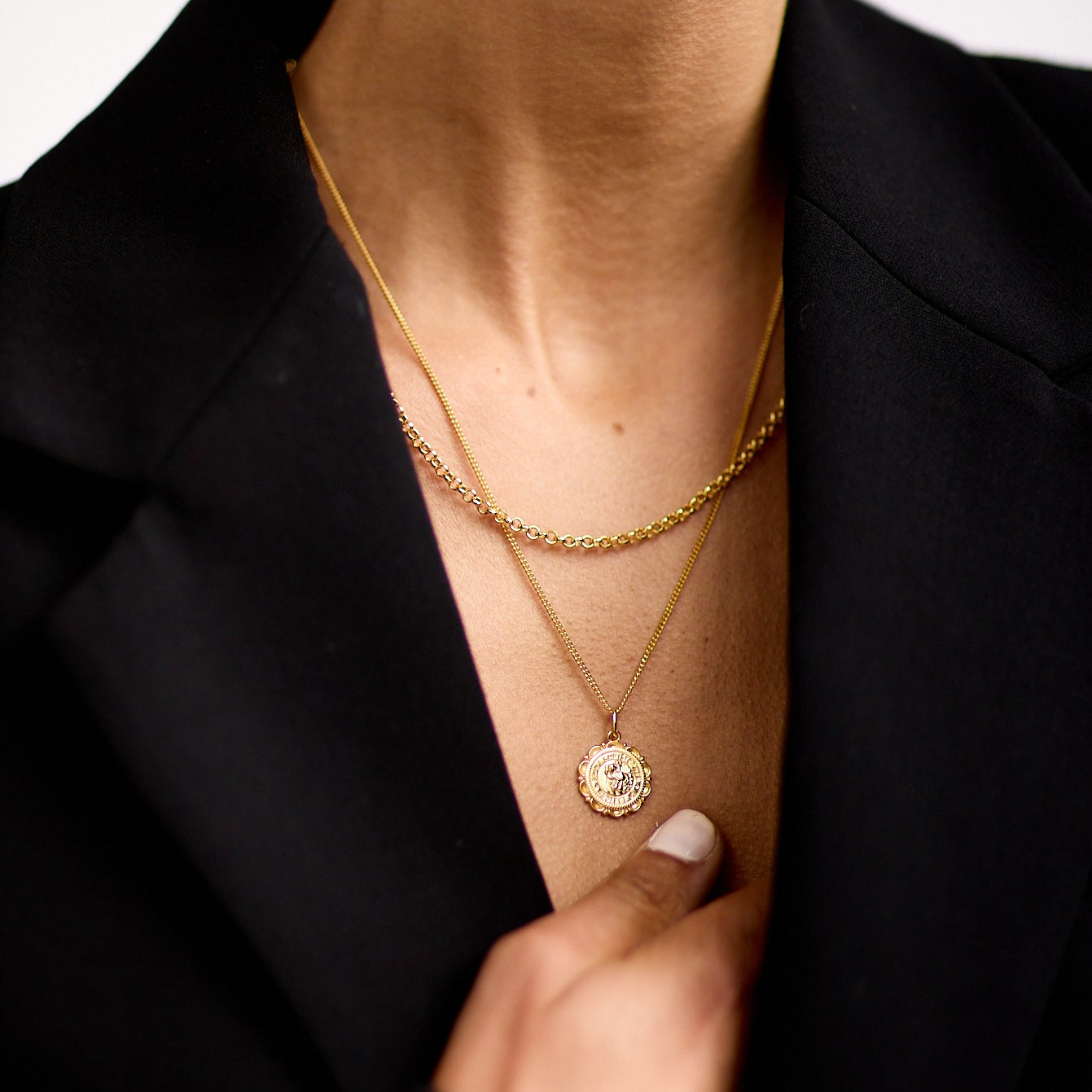 La_Daillie-Necklaces-Rolo-Chain-and-St-Christopher