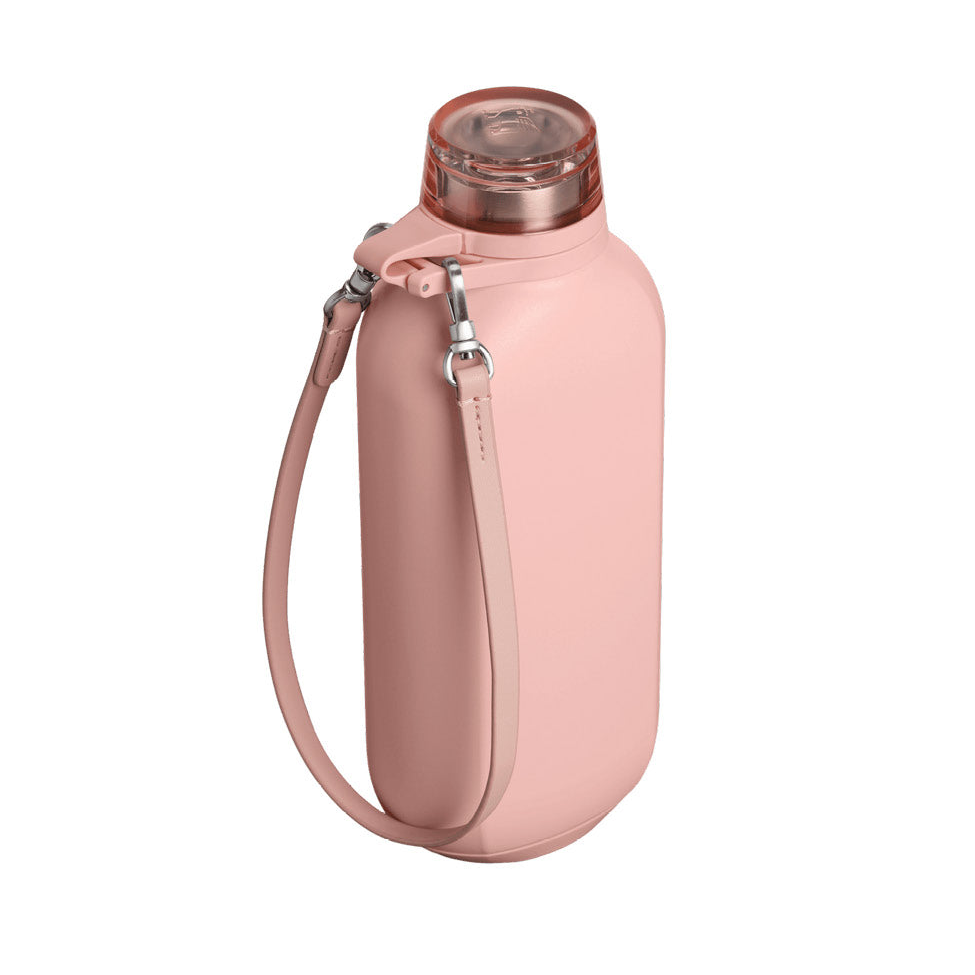 STANLEY-Clutch-Bottle-16oz-Peach-Rose-with-strap