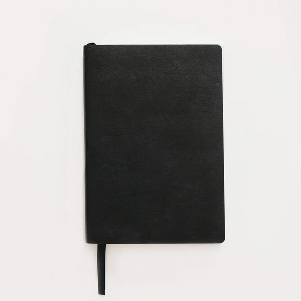 Black Leather Lined Journal - Papier