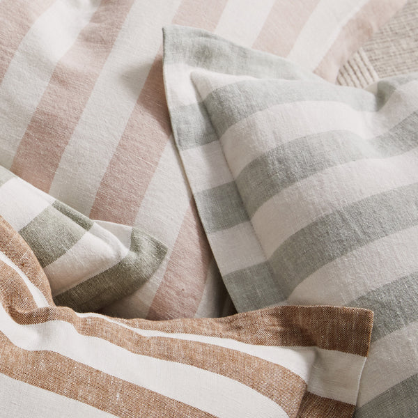 Vito Linen Stripe Cushion - Laurel