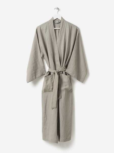 100% Linen Robe - Soft Sage